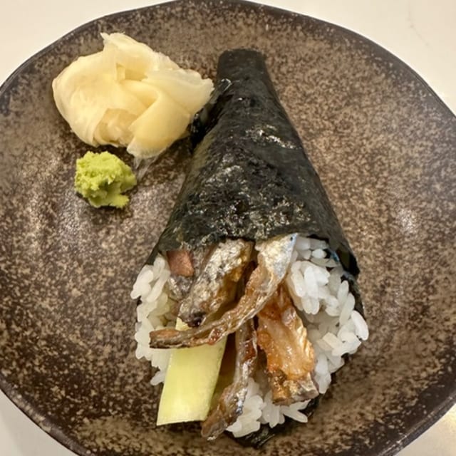 Salmon Skin Hand Roll.